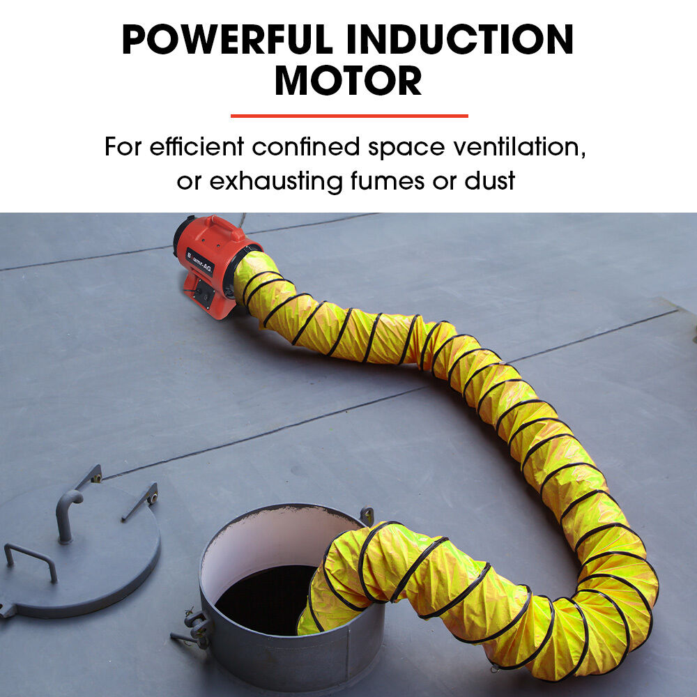 Baumr-AG 200mm (8 inch) Portable Axial Air Mover Blower Fan with 10m Ventilation Duct Price
