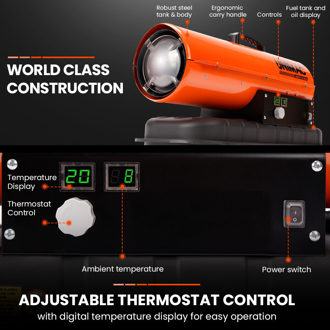 UNIMAC 20KW Portable Industrial Diesel Indirect Forced Air Space Heater Price