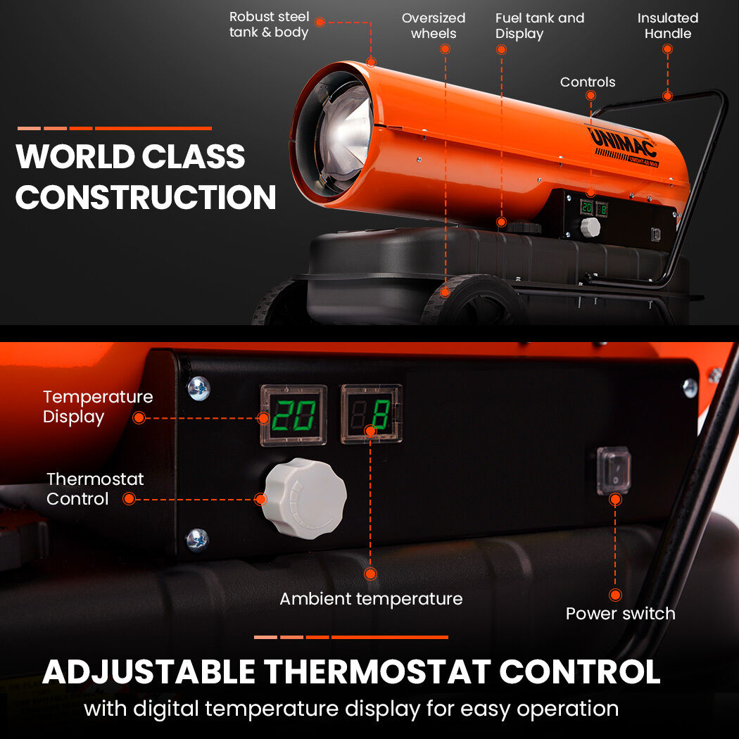 UNIMAC 30KW Portable Industrial Diesel Indirect Forced Air Space Heater Price