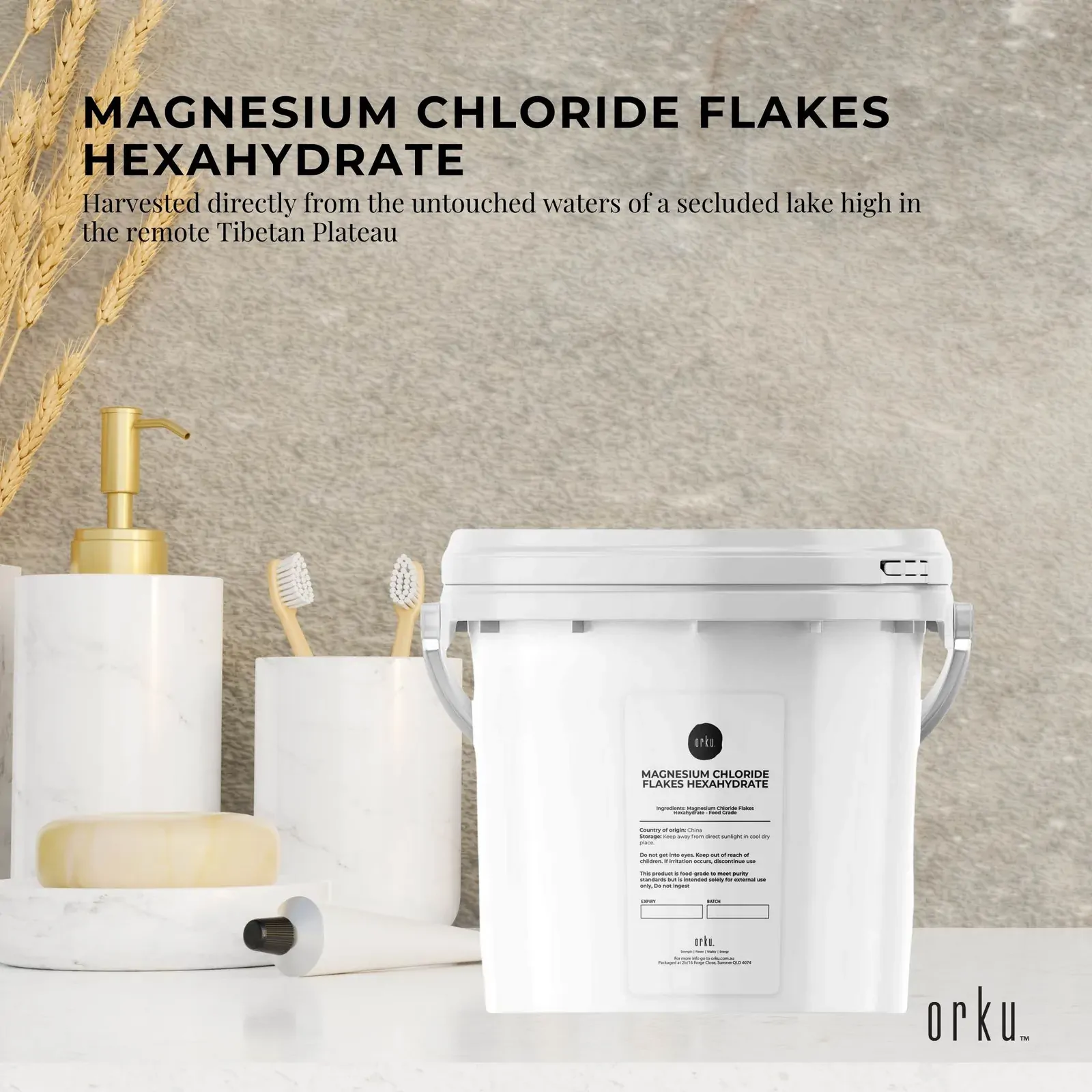 3.8Kg Magnesium Chloride Flakes Hexahydrate Tub - Organic USP Food Grade Salt Price