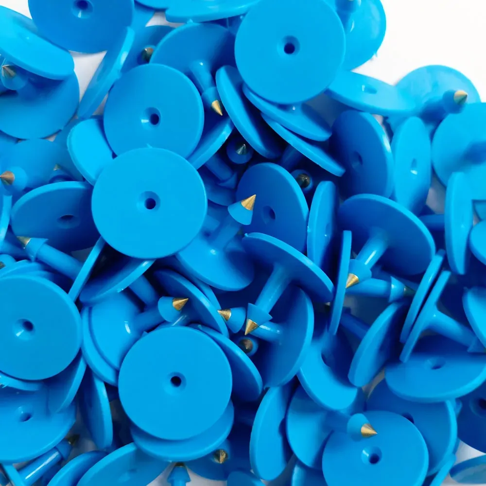 1-100 Cattle Number Ear Tags 6x7.5cm Set - Medium Blue Cow Sheep Livestock Label Price