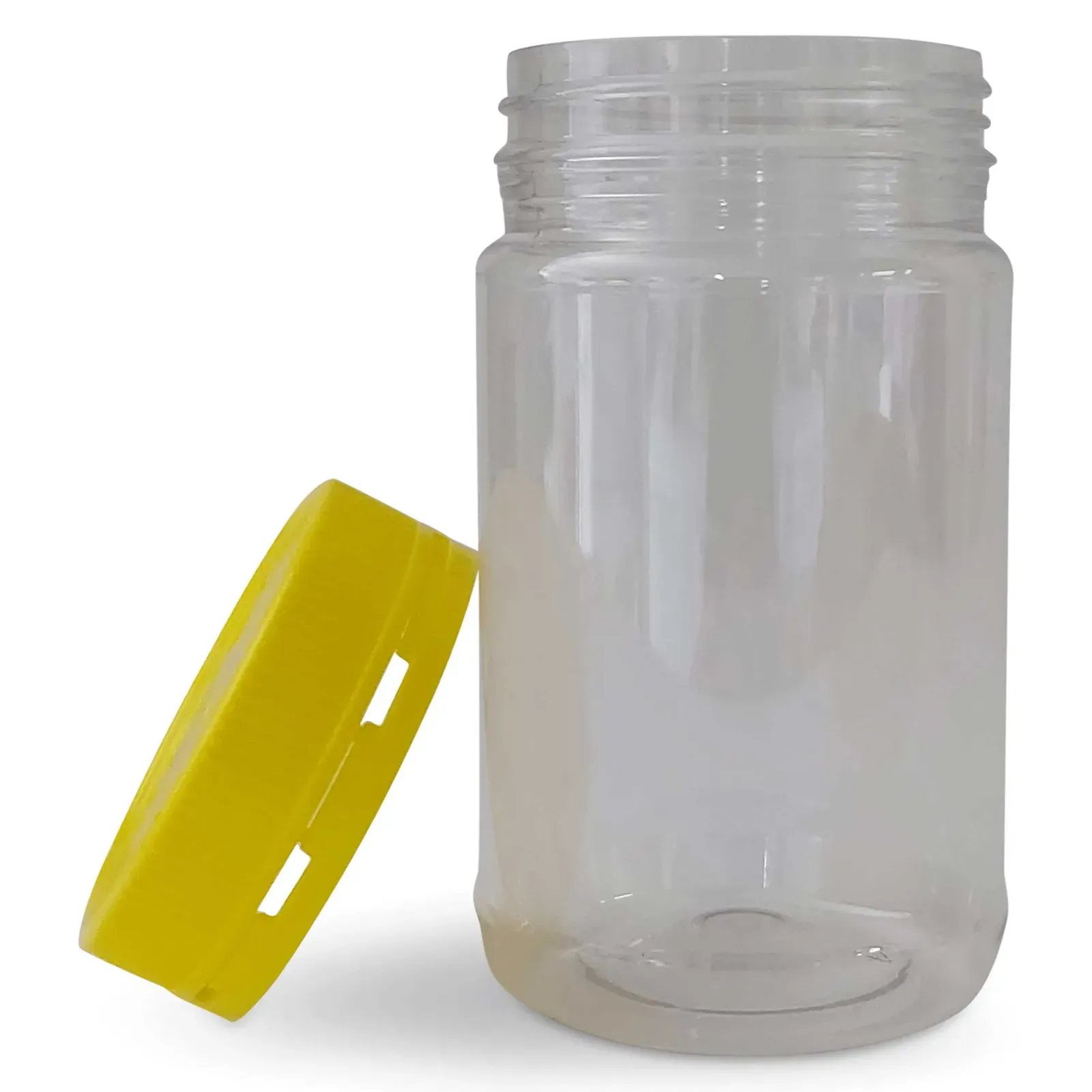 10x 500g Plastic Honey Jars + Lids - Round Clear Food Grade Packaging Containers Price