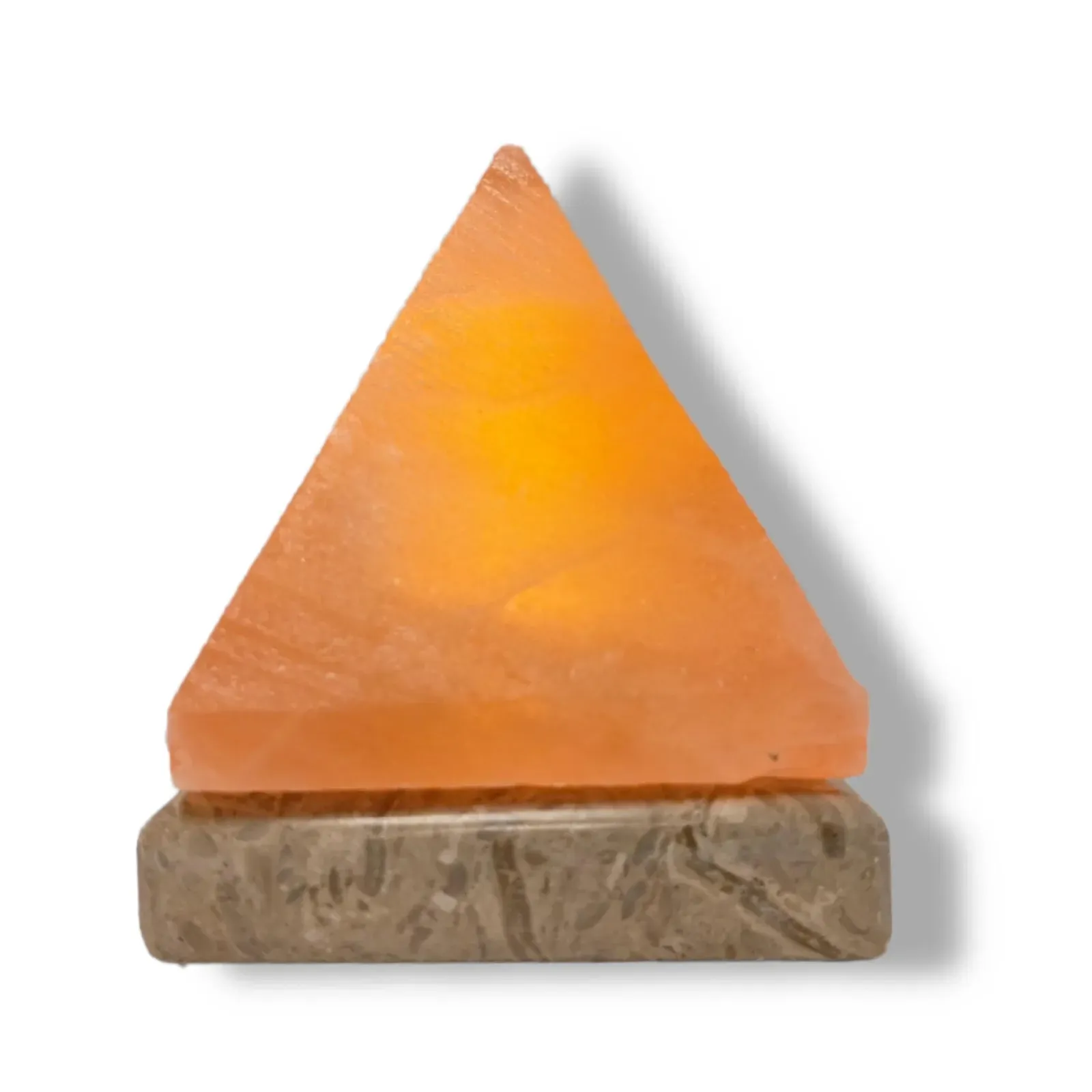 USB Himalayan Salt Lamp - Pyramid Triangle Carved Shape Pink Crystal Rock Light Price
