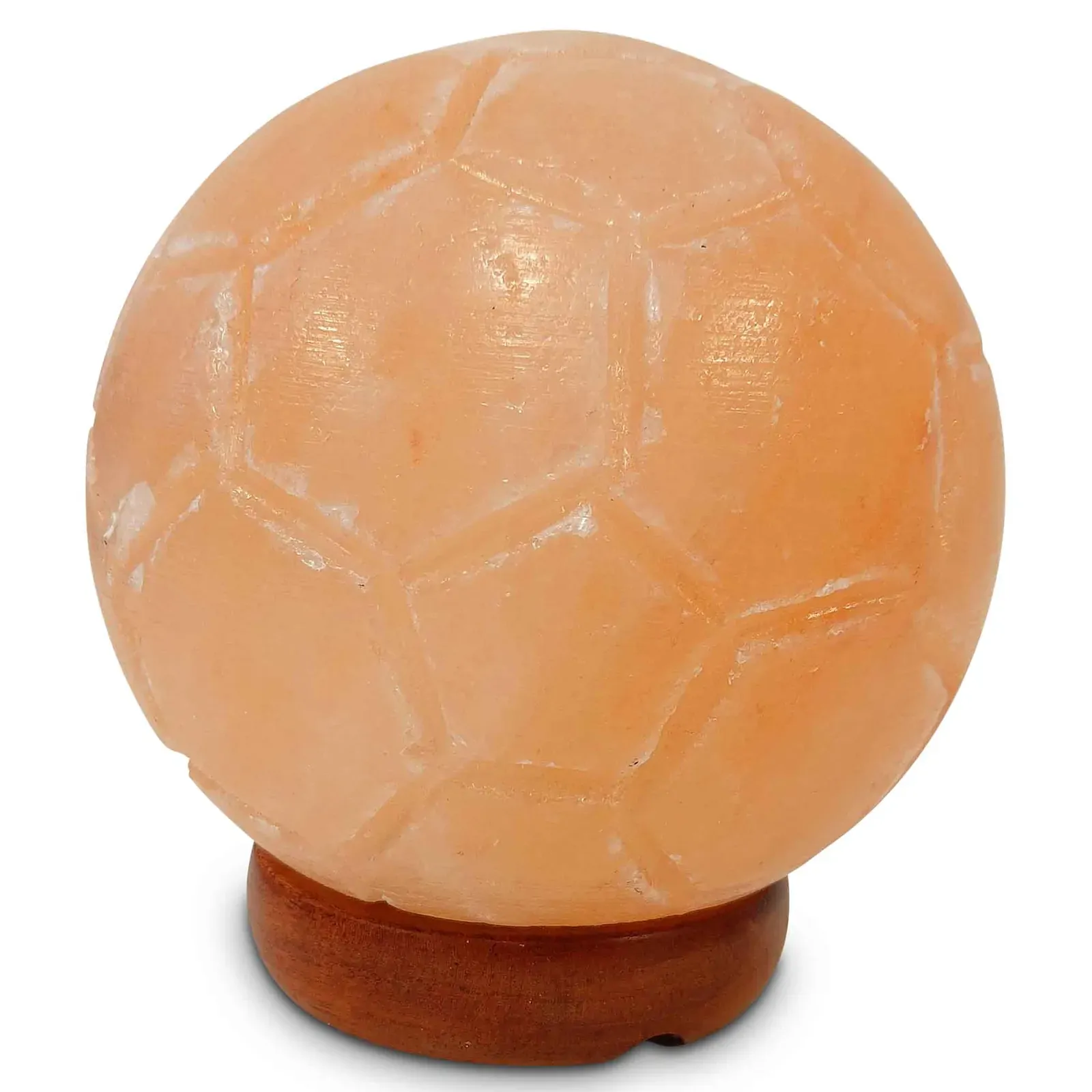 12V 12W Soccer Himalayan Pink Salt Lamp Carved Ball Rock Crystal Light Bulb On/Off Price