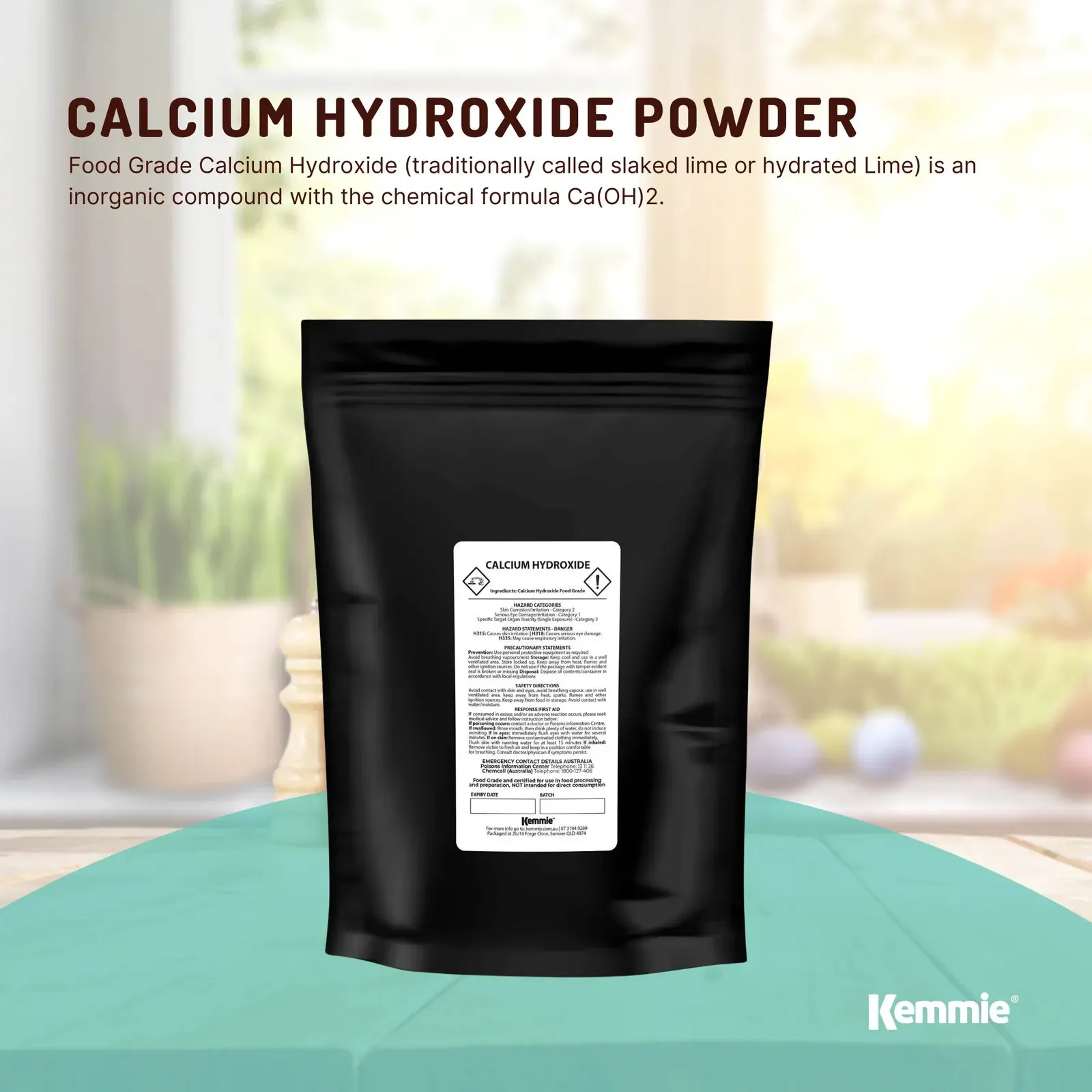 100g Food Grade Calcium Hydroxide Powder - FCC Hydrated Slaked Pickling Lime Price