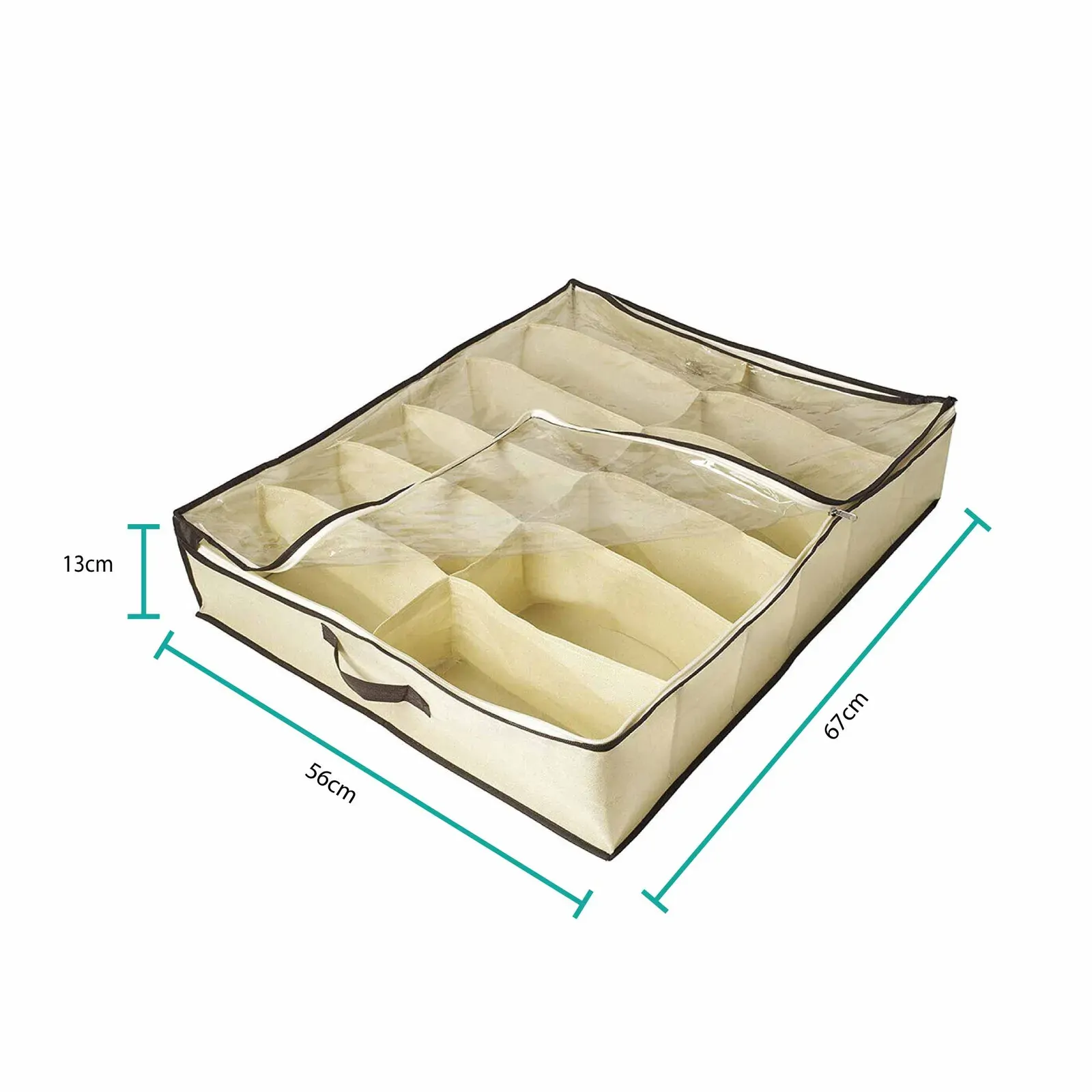 Shoe Organiser 12 Pair Under Bed Storage Zippered Breathable Wardrobe Closet Bag Price