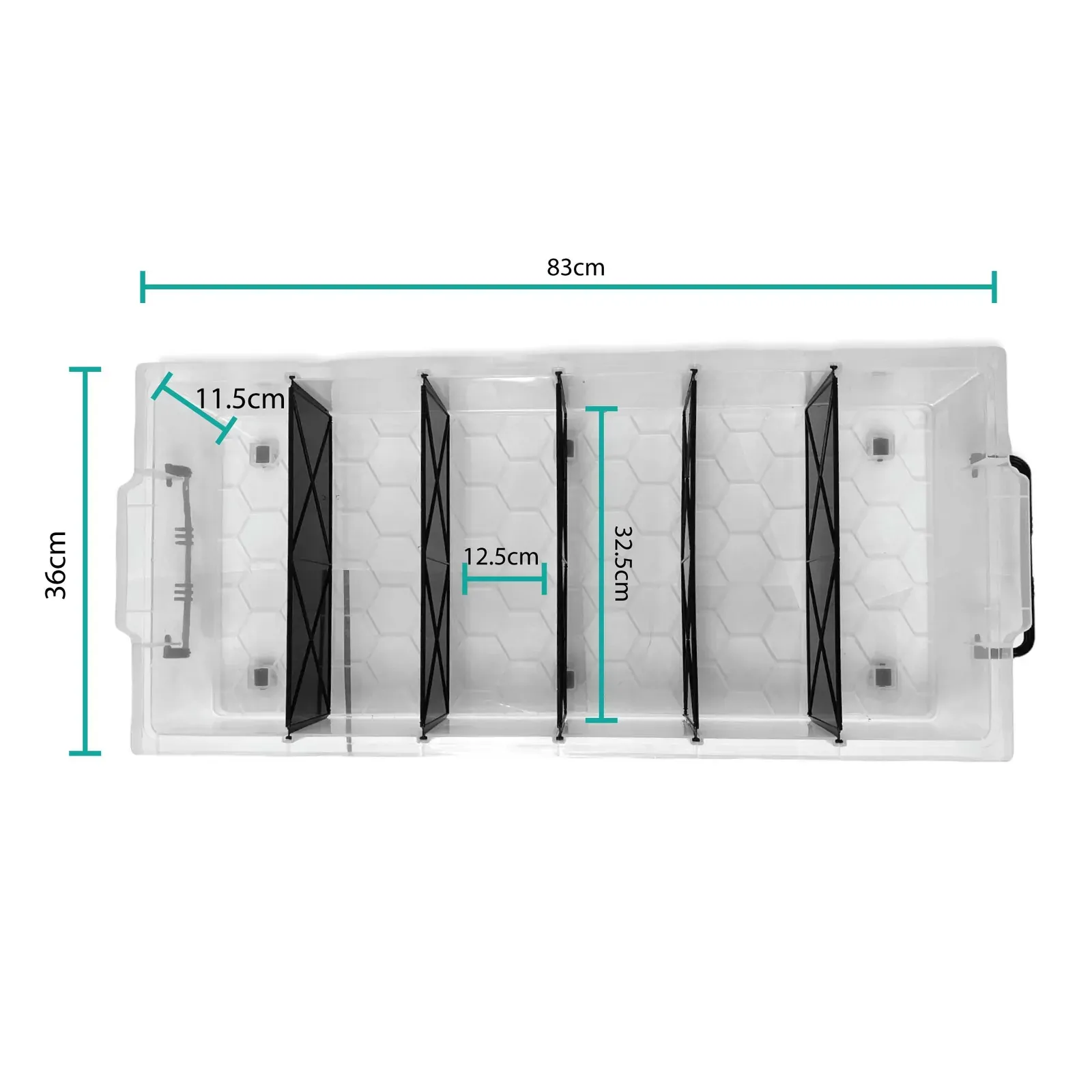 Under Bed 6 Compartment Storer with Wheels 27L Container Tub Storage Unit Price