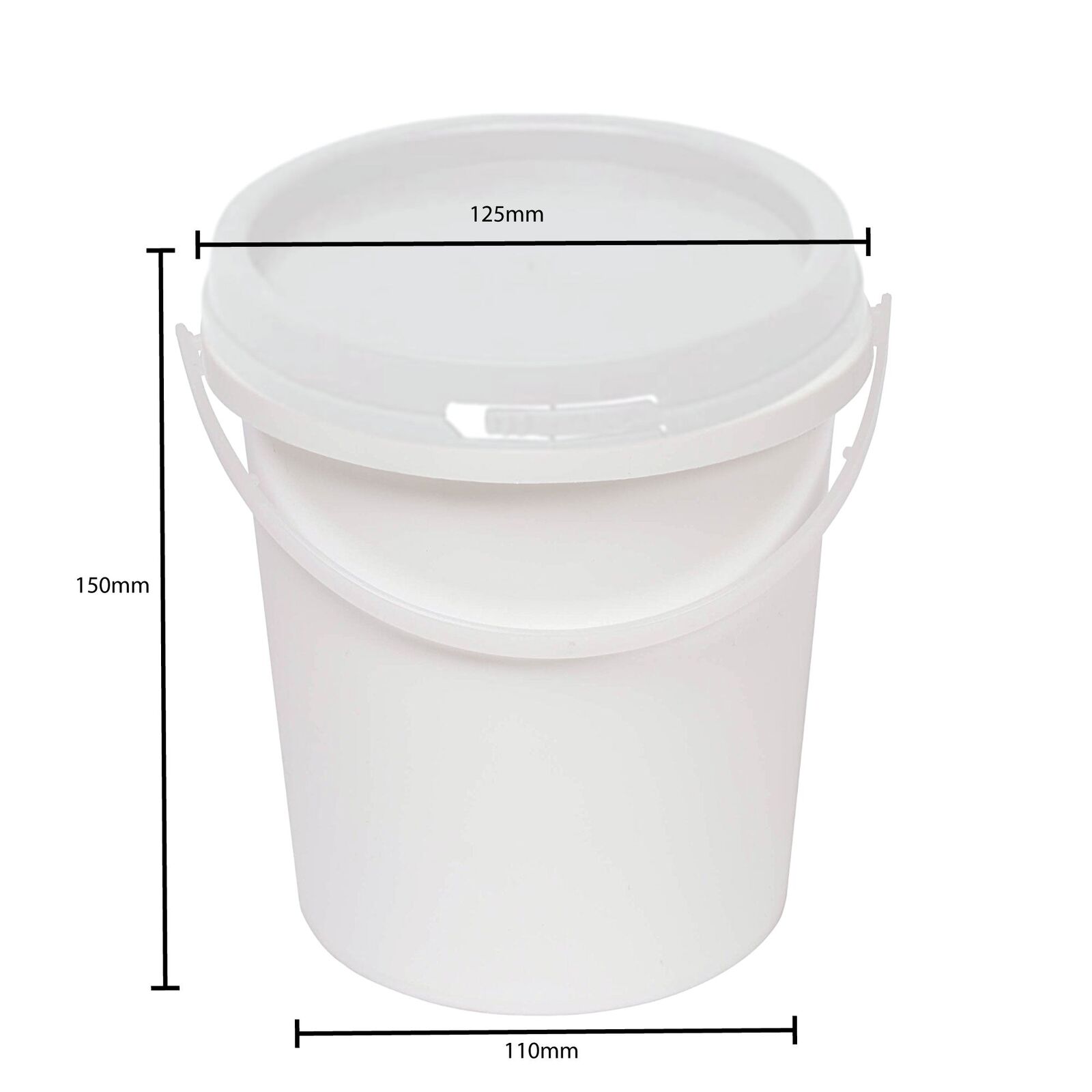 10x 1.2L Plastic Buckets + Lids - Food Grade Empty White Tub With Handle Price