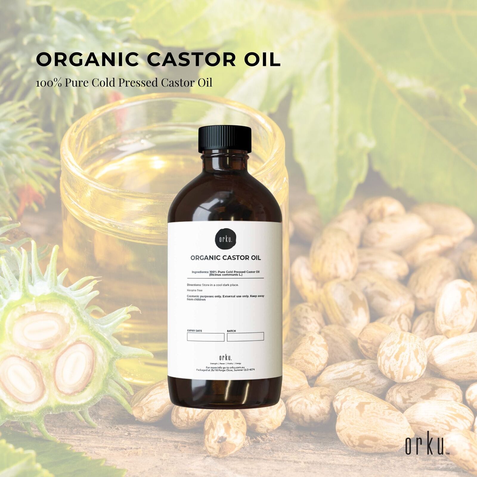 1.5L Organic Castor Oil - Hexane Free Cold Pressed Anti Oxidant Skin Hair Care Price