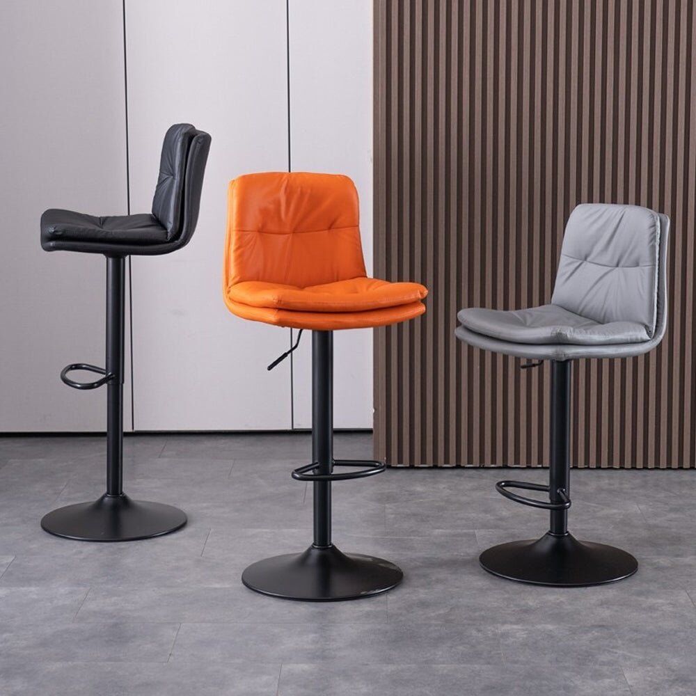 Bar Stools Kitchen Bar Stool Leather Barstools Swivel Gas Lift Counter Chairs x2 BS8406 Black Price