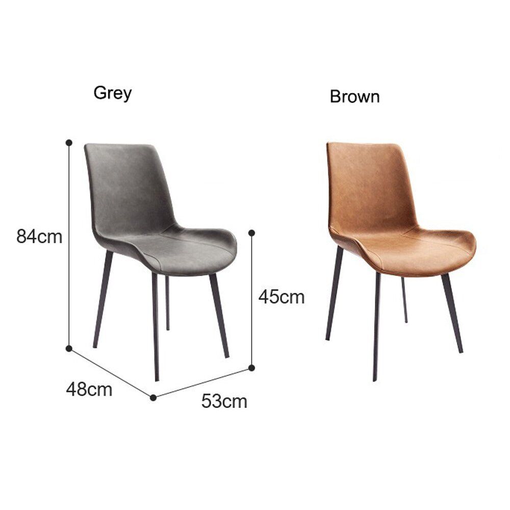 Minimal List Dining Chairs PU Retro Chair Cafe Kitchen Modern Metal Legs x 2 Grey Price