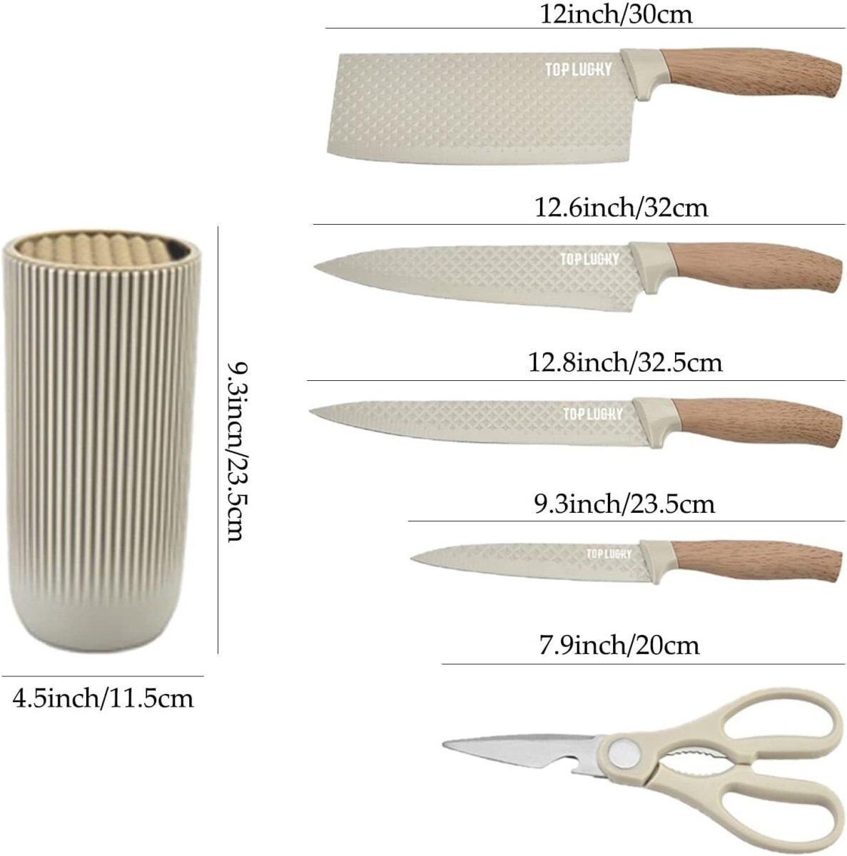 6-Piece Kitchen Knife Set Non-Stick Stainless Steel Blades with Universal Knife Block Price