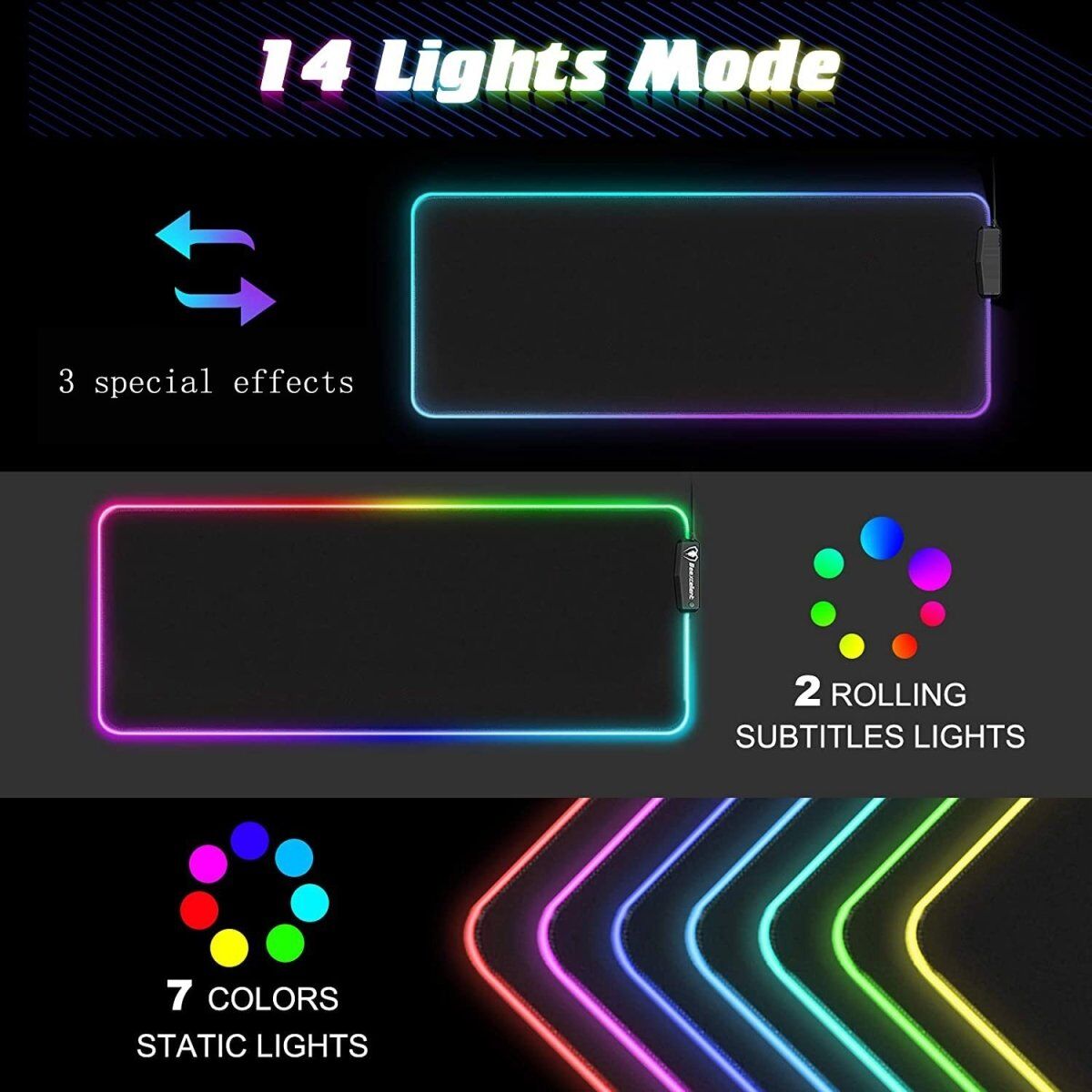 LED Gaming Mouse Pad Large 4 USB Ports RGB Extended Mousepad Keyboard Desk Anti-slip Mat Price