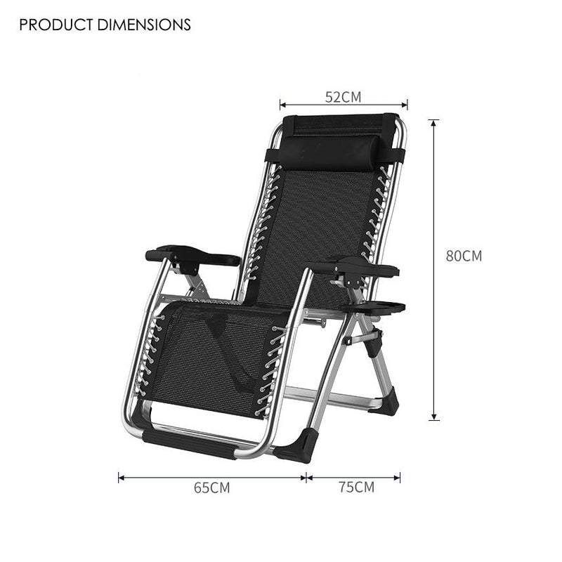 Kingsize Outdoor Folding Reclining Garden Beach Chair Sun Lounger Deck Recliner Silver Color Price