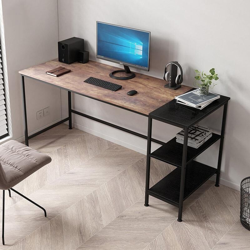 Computer Table Desk Book Storage Student Study Home Office Workstation Vintage Oak Finish Price