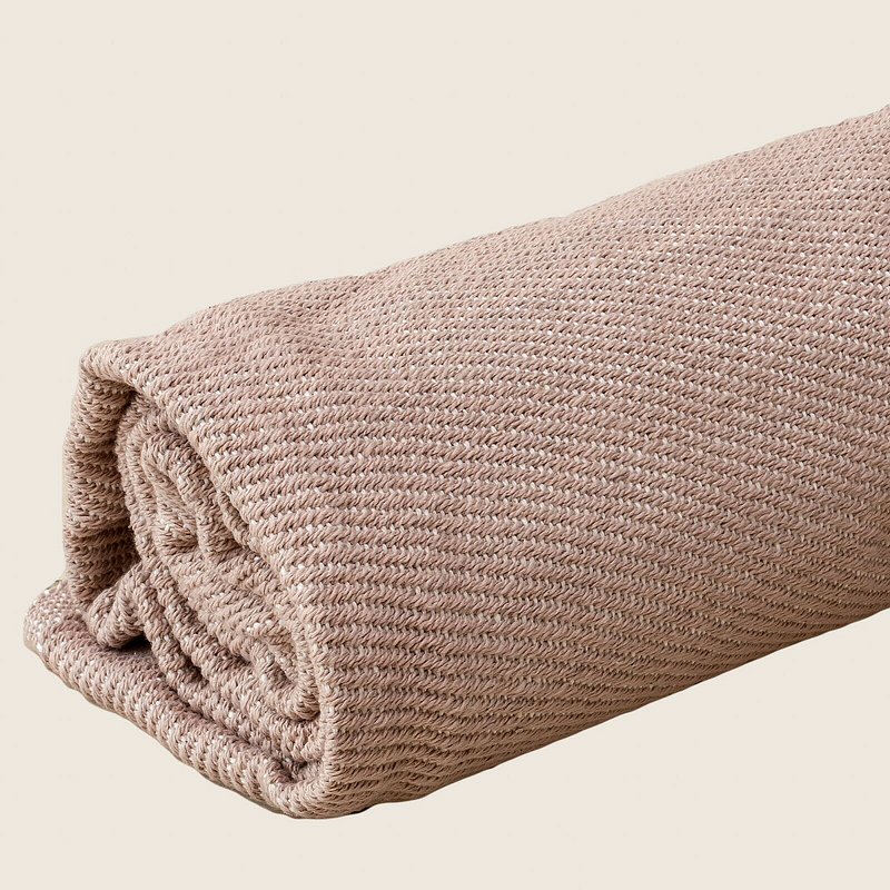 Woven Natural Pink Bed Throw with Tassel 150 x 200 cm Price