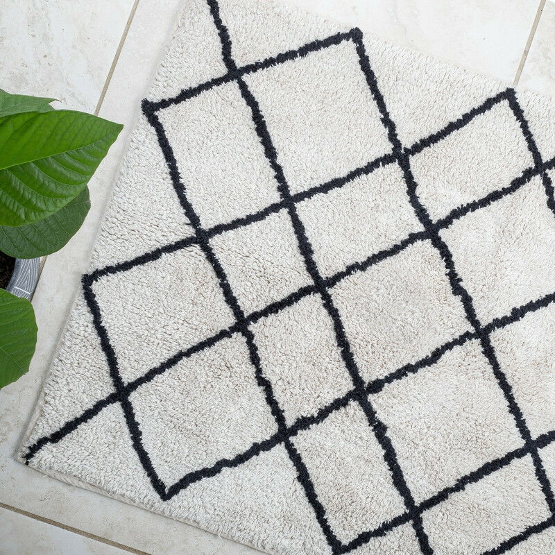 Soft Cotton Bath Rug Tufted Jacquard Design Price