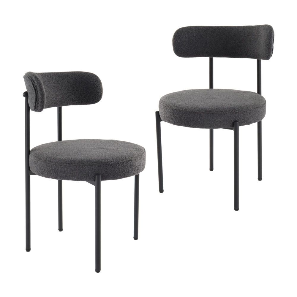 Charcoal Chic Boucle Elsa Dining Chairs Price