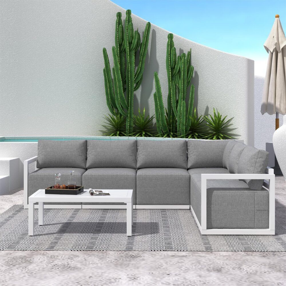 Contemporary All-Weather Lounge Set Charcoal Grey Price