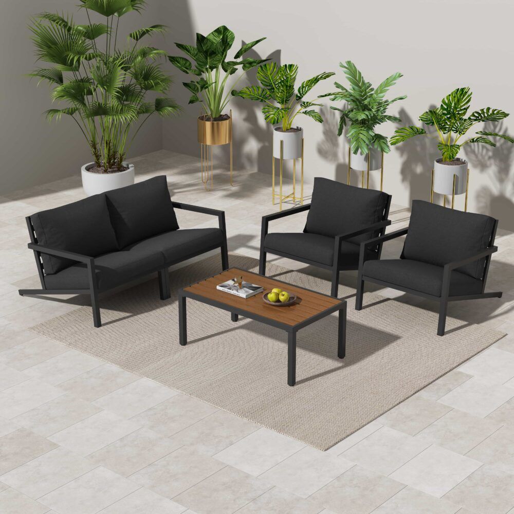 Aidan Garden Furniture Set in Slate Grey Äî 5 pieces Price