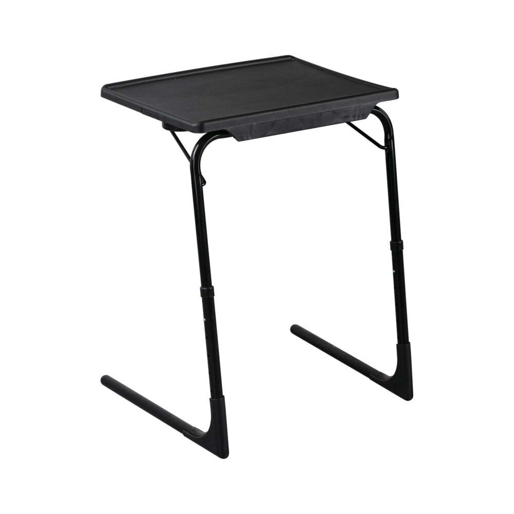 Foldable Table Adjustable Tray Laptop Desk with Removable Cup Holder-Black Price