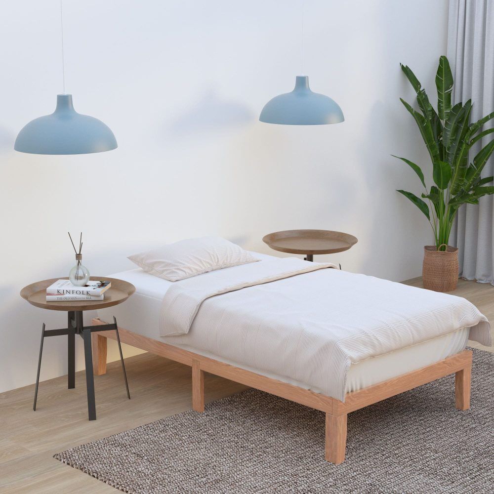 Single Size Warm Wooden Natural Bed Base Frame – Single Price