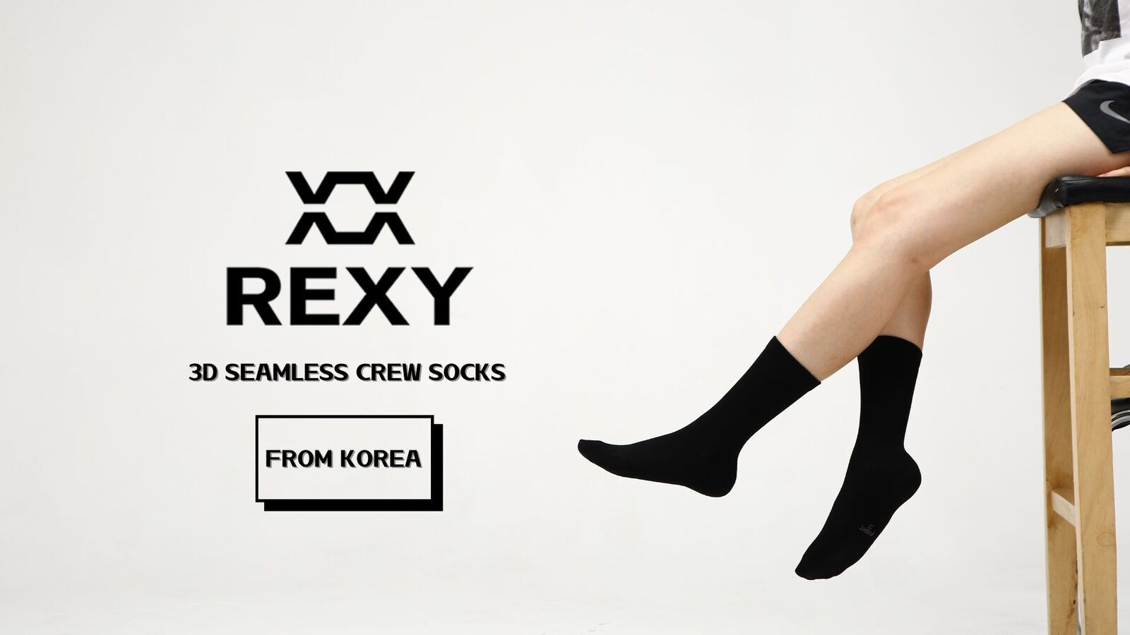 10X Rexy 3D Seamless Crew Socks Medium Slim Breathable BLACK Price