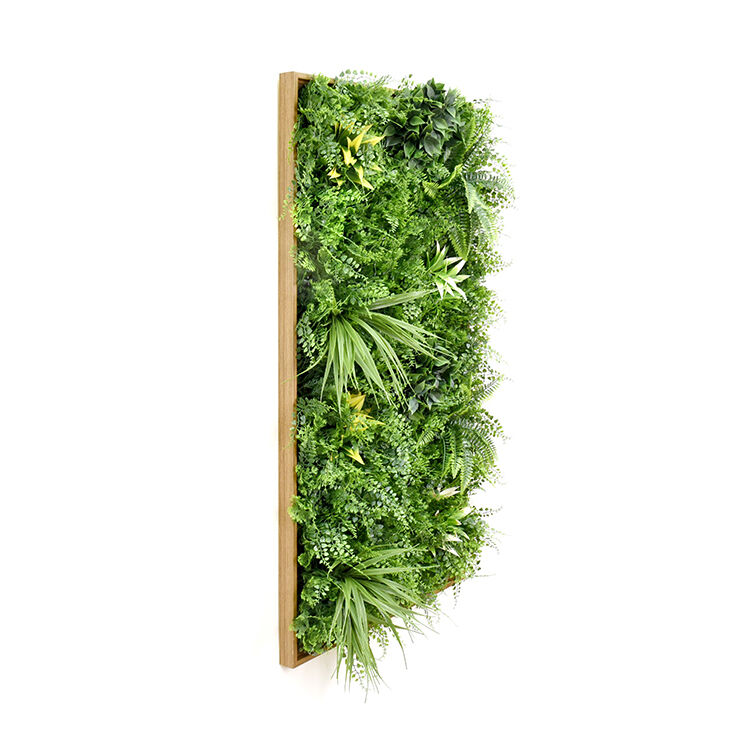 3D Green Artificial Plants Wall Panel Flower Wall With Frame Vertical Garden UV Resistant 50X100CM Price