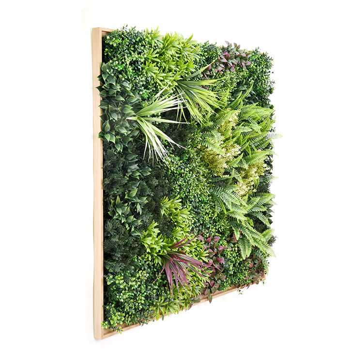 3D 1Mx1M Green Artificial Plants Wall Panel Flower Wall With Frame Vertical Garden UV Resistant Frame Price