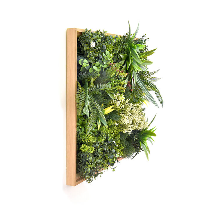 3D Green Artificial Plants Wall Panel Flower Wall With Frame Vertical Garden UV Resistant 50X50CM Price
