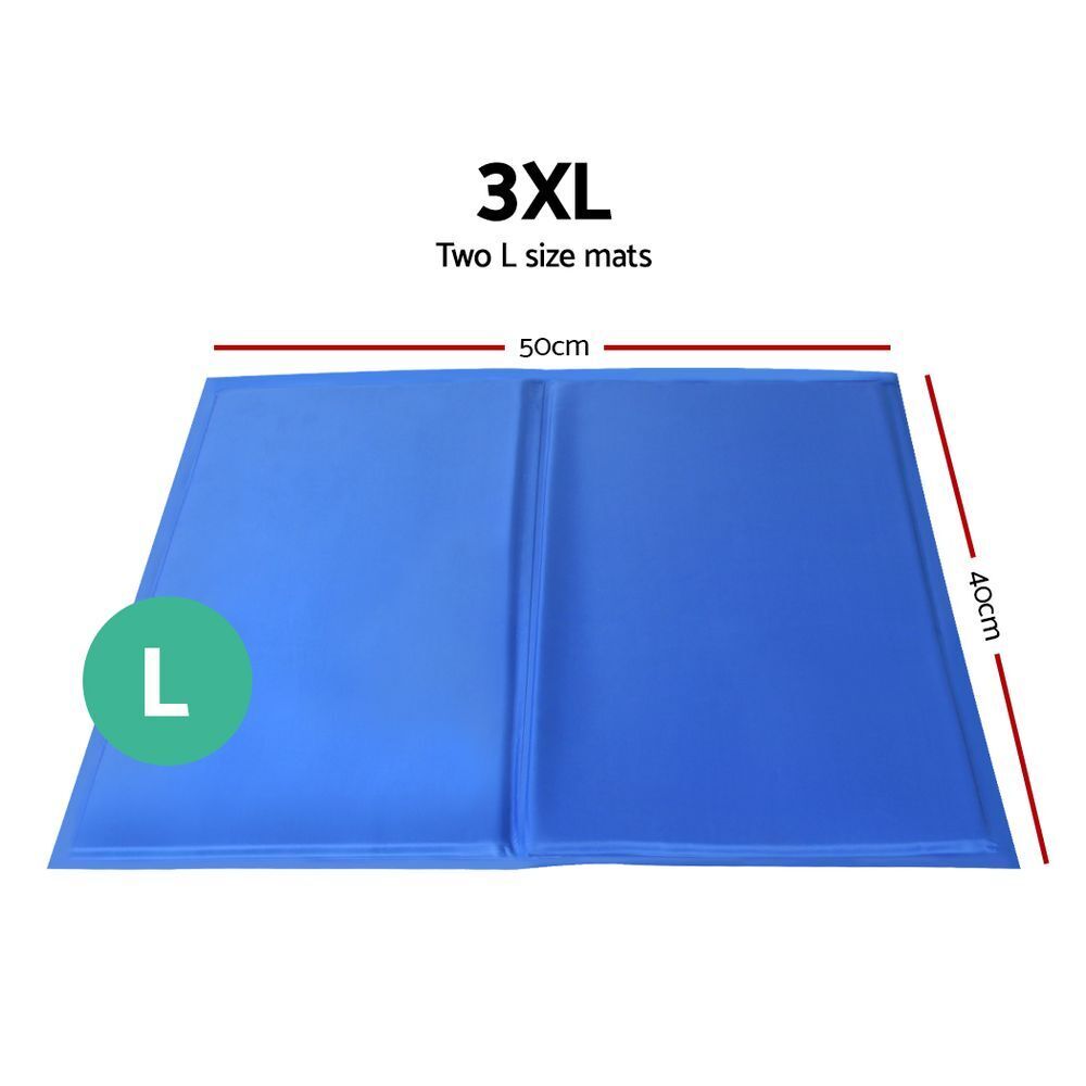 2X Pet Cooling Bed Gel Mat Dog Cat Non-Toxic Cool Pad Puppy Cold Summer 50x40 CM Price