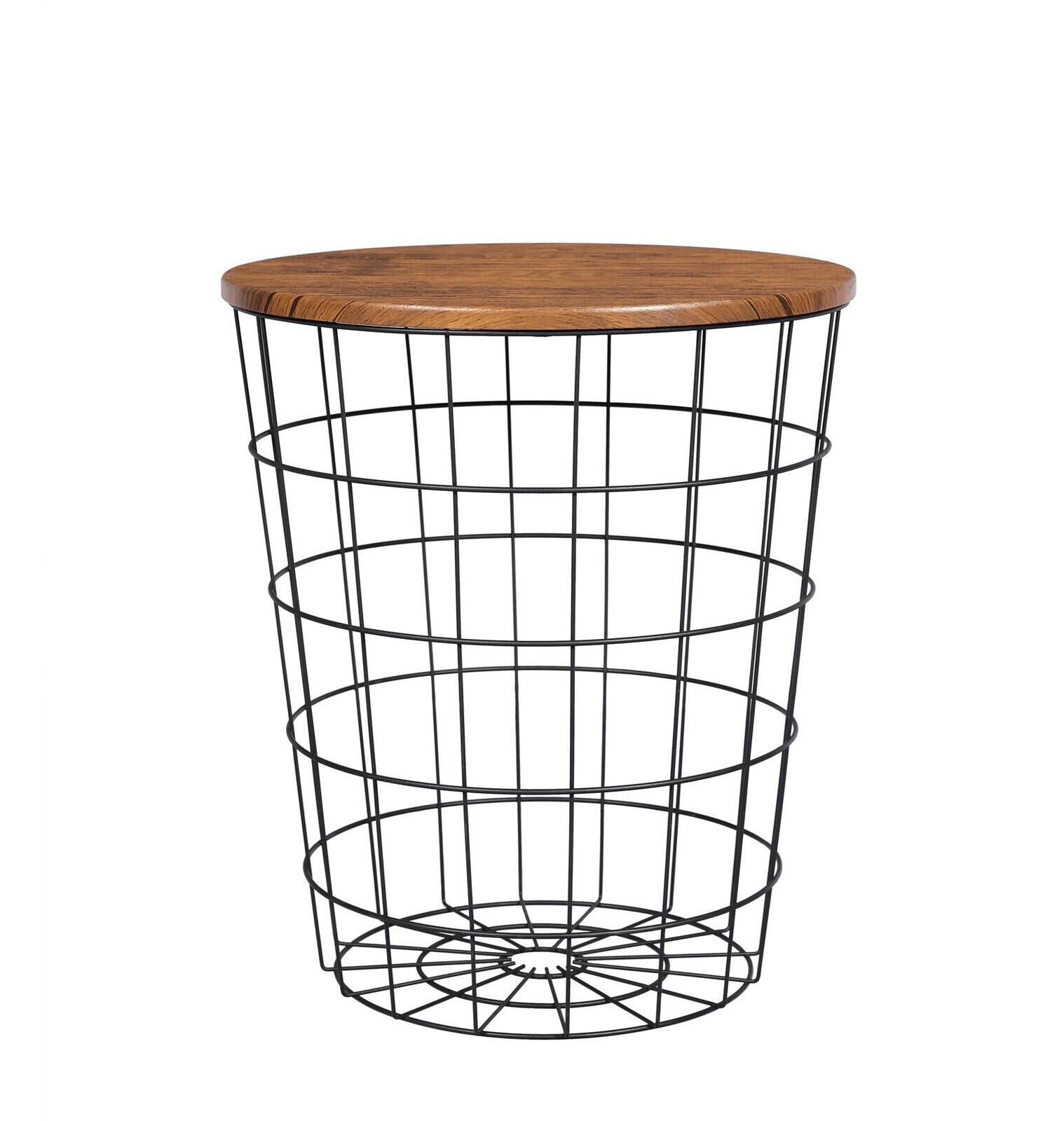 Vintage Round Coffee Tables Set of 2 Side Tables Robust Steel Frame for Living Room Bedroom Rustic Brown and Black Price