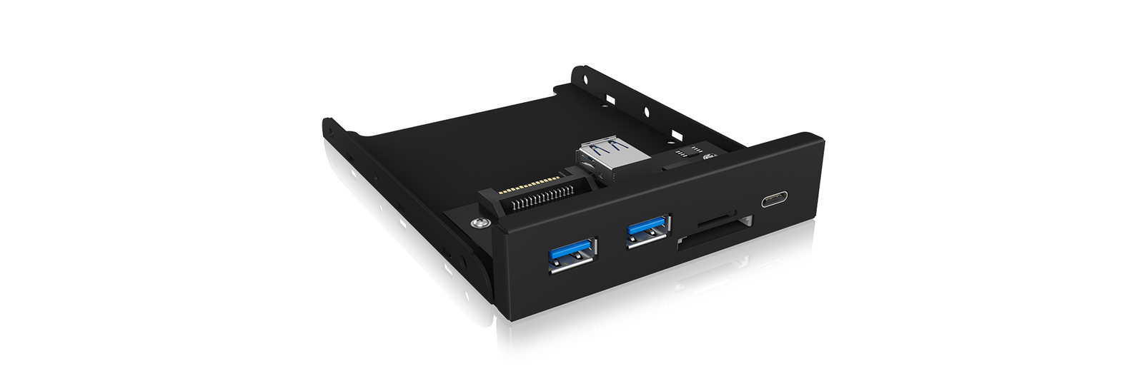 ICY BOX IB-HUB1417-i3 Frontpanel with USB 3.0 Type-C and Type-A hub with card reader Price
