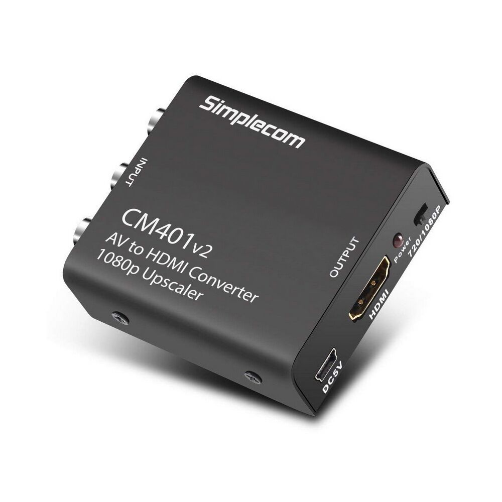 Simplecom CM401v2 Composite AV CVBS to HDMI Video Converter 1080p Upscaler Alloy Case Price
