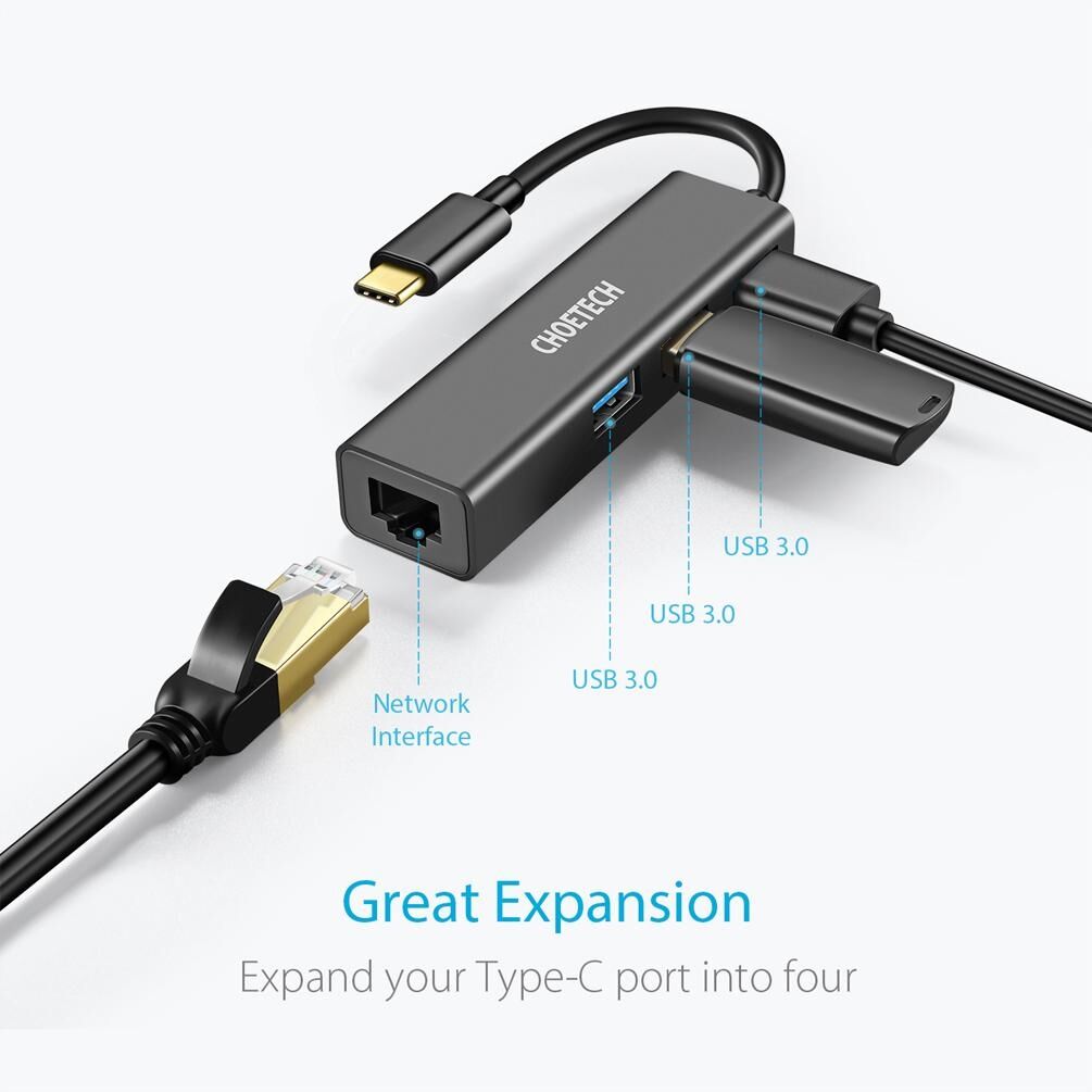 CHOETECH HUB-U02 USB-C To Ethernet Hub Price