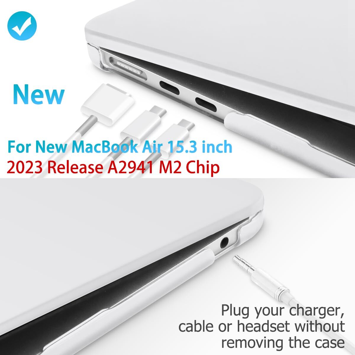 15 inch Air 2023 MacBook Air Matte Case A2941 M2 Chip Hard Shell Case Keyboard Cover White Price
