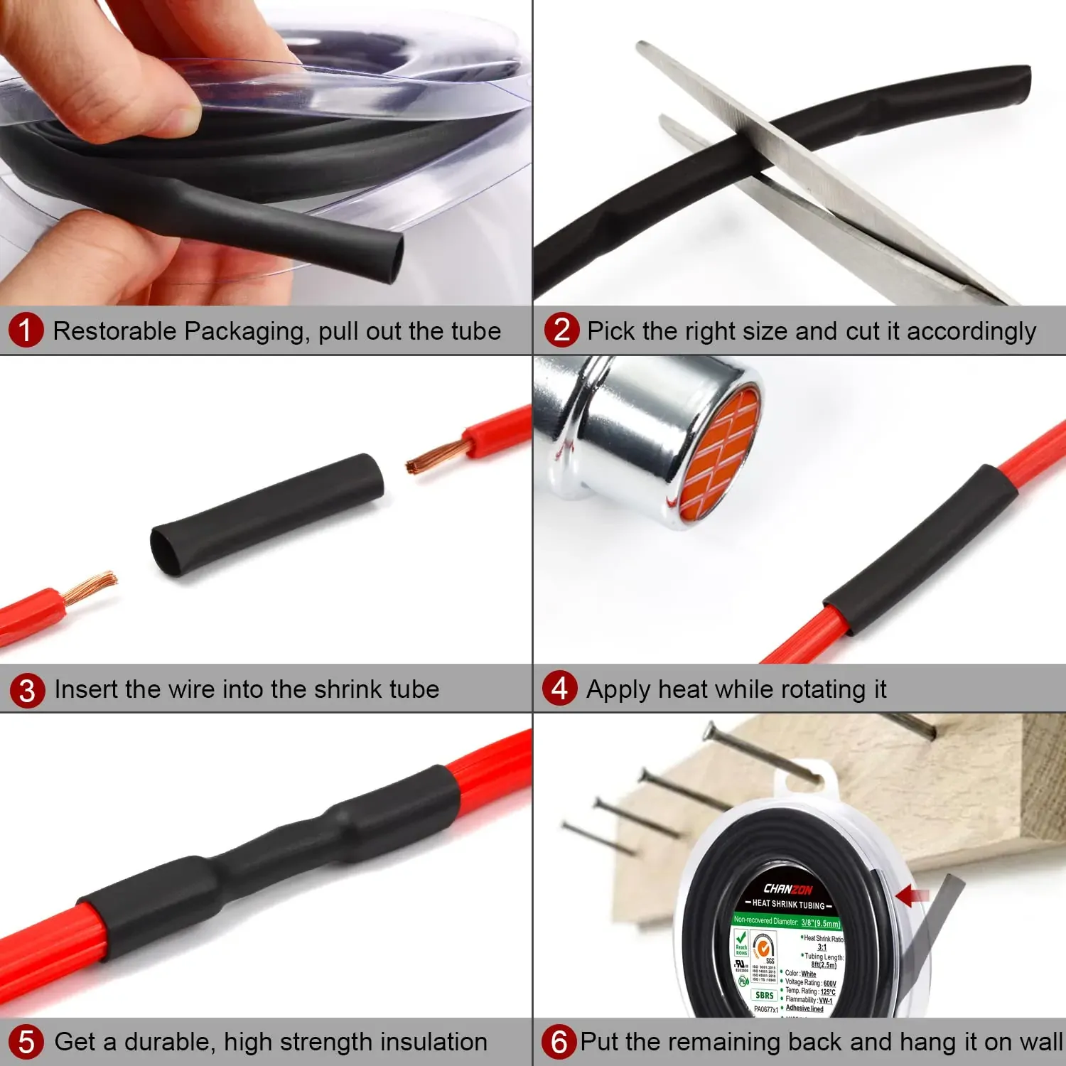 2m Polyolefin Shrink Tube 1" (25mm) 2:1 Ratio Heat Shrink Tubing Sleeving Wrap Shrinking Price