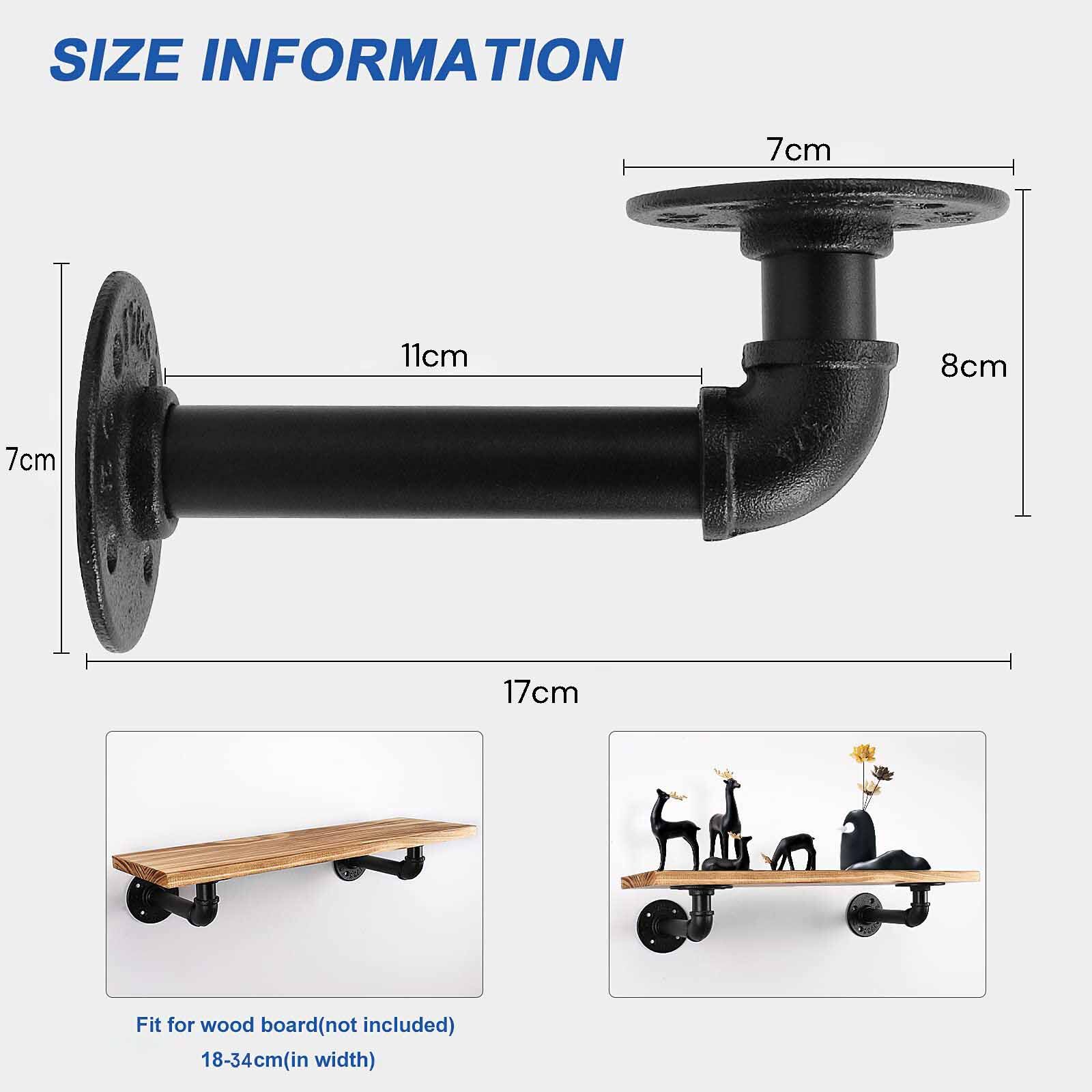 4PCS Pipe Floating Shelf Bracket Industrial Pipe Shelf Bracket Mounting Bracket Storage Racks Decor Price