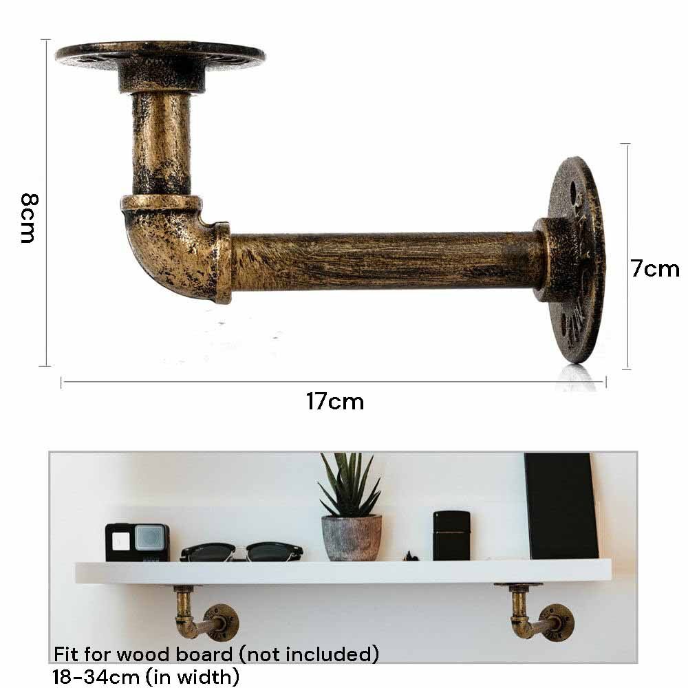 4PCS Pipe Floating Shelf Bracket Industrial Pipe Shelf Bracket Mounting Bracket Storage Racks Decor Bronze Price