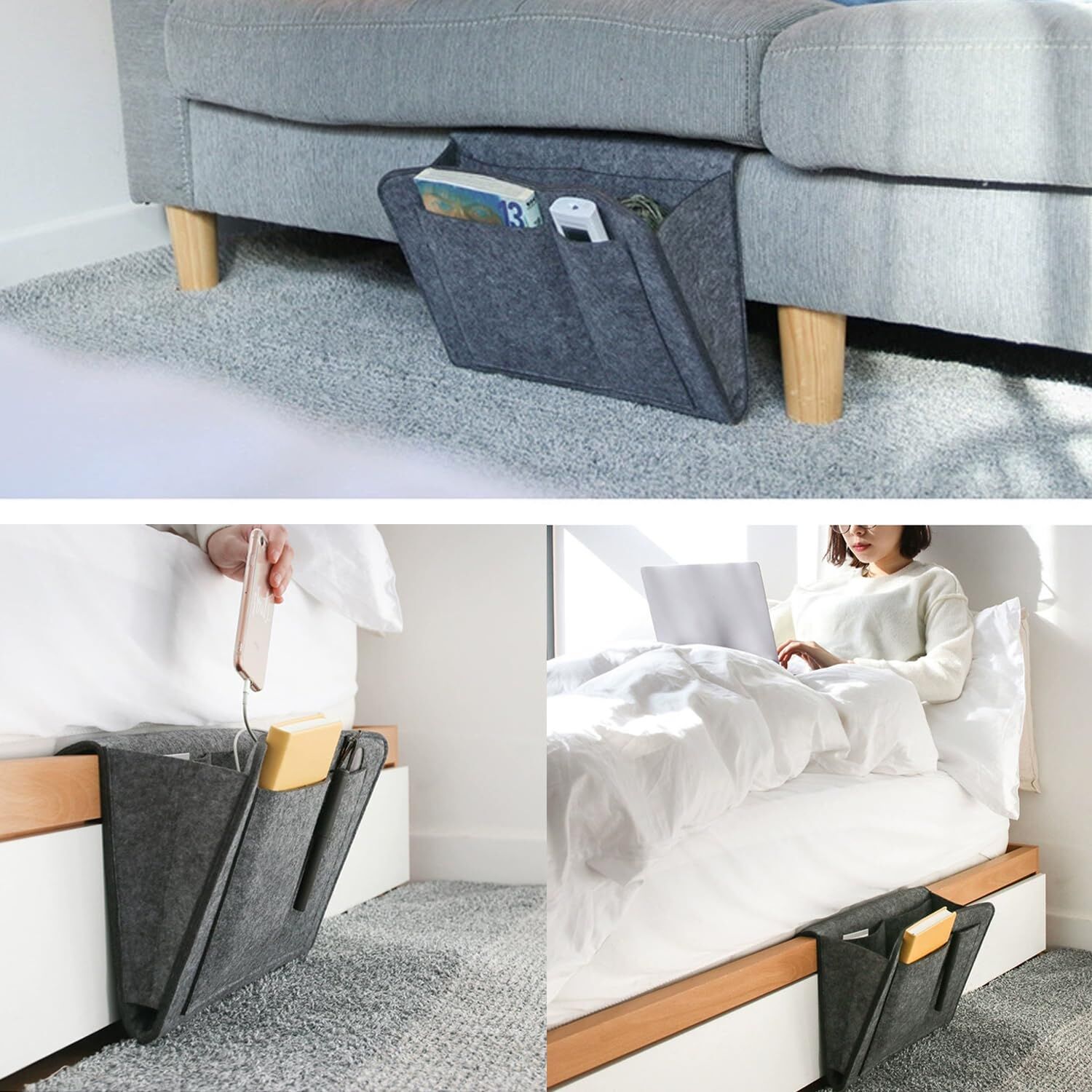 Bed Organiser Bed Caddy Sofa Organiser Bedside Organiser Book Magazines Organiser Dark Grey Price