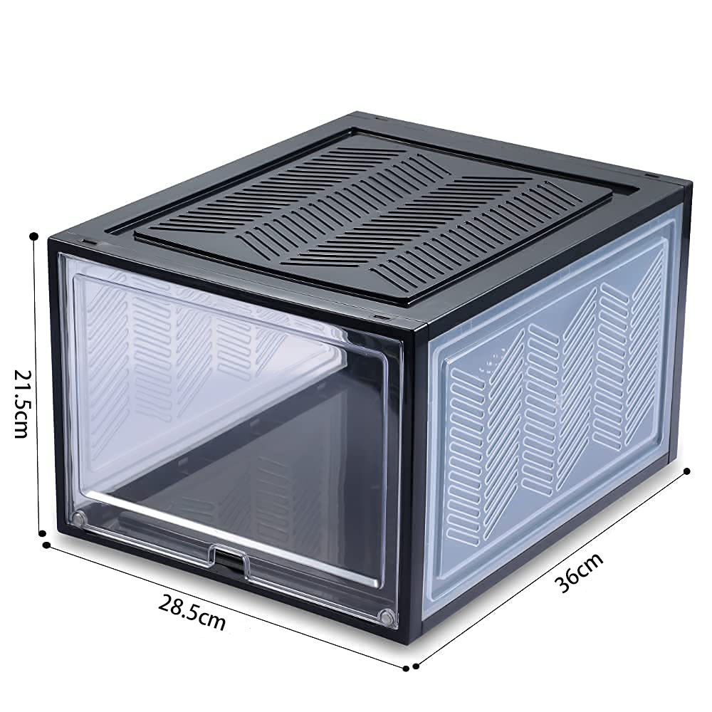 6x Large Shoe Storage Boxes Stackable Shoe Box Organisers Containers Display Cases Bins Magnetic Door Price
