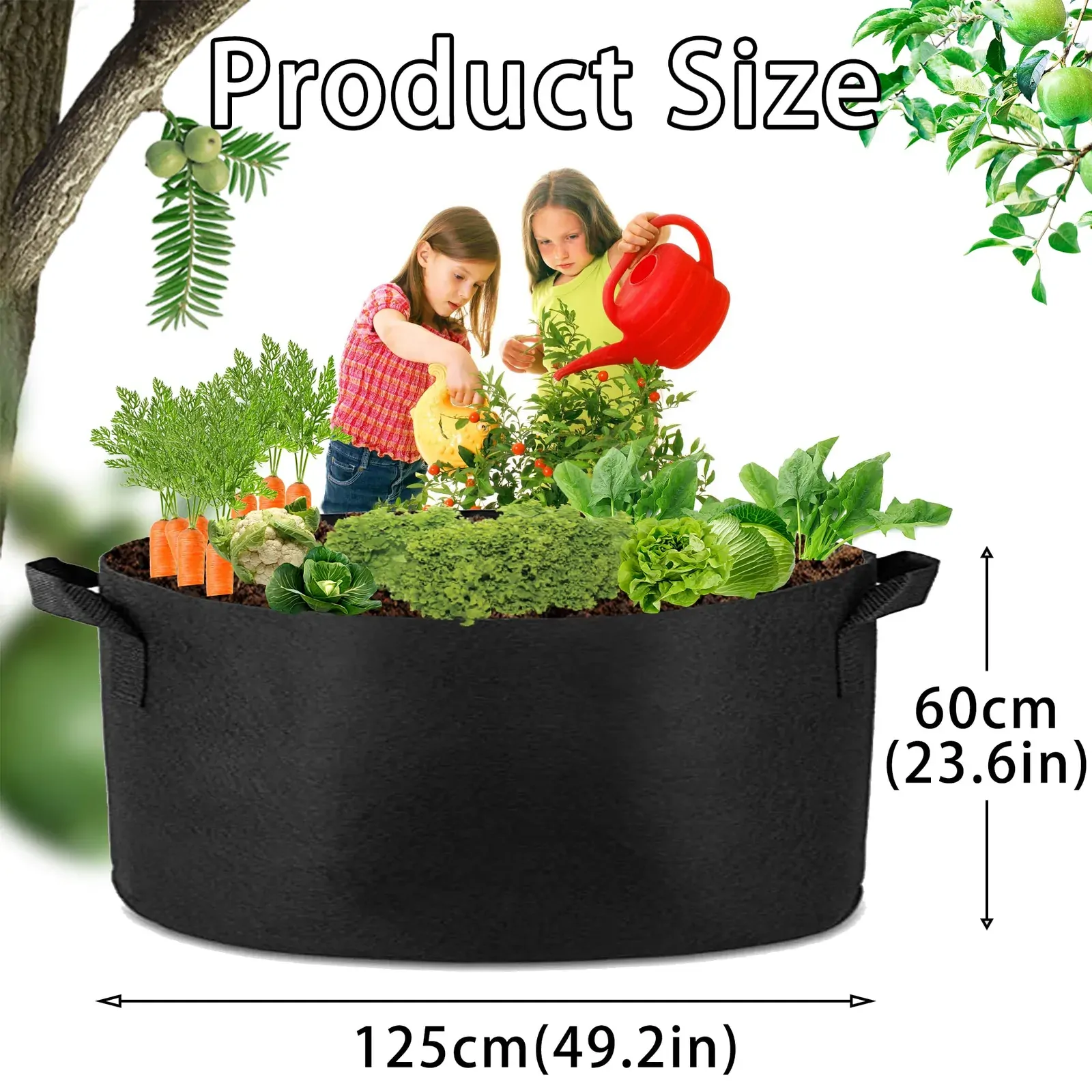 1 Pack 100 Gallon 100cm 50cm Grow Bag Heavy Duty Thickened Plant Pots with Handles for Farming Gardening Tree Price