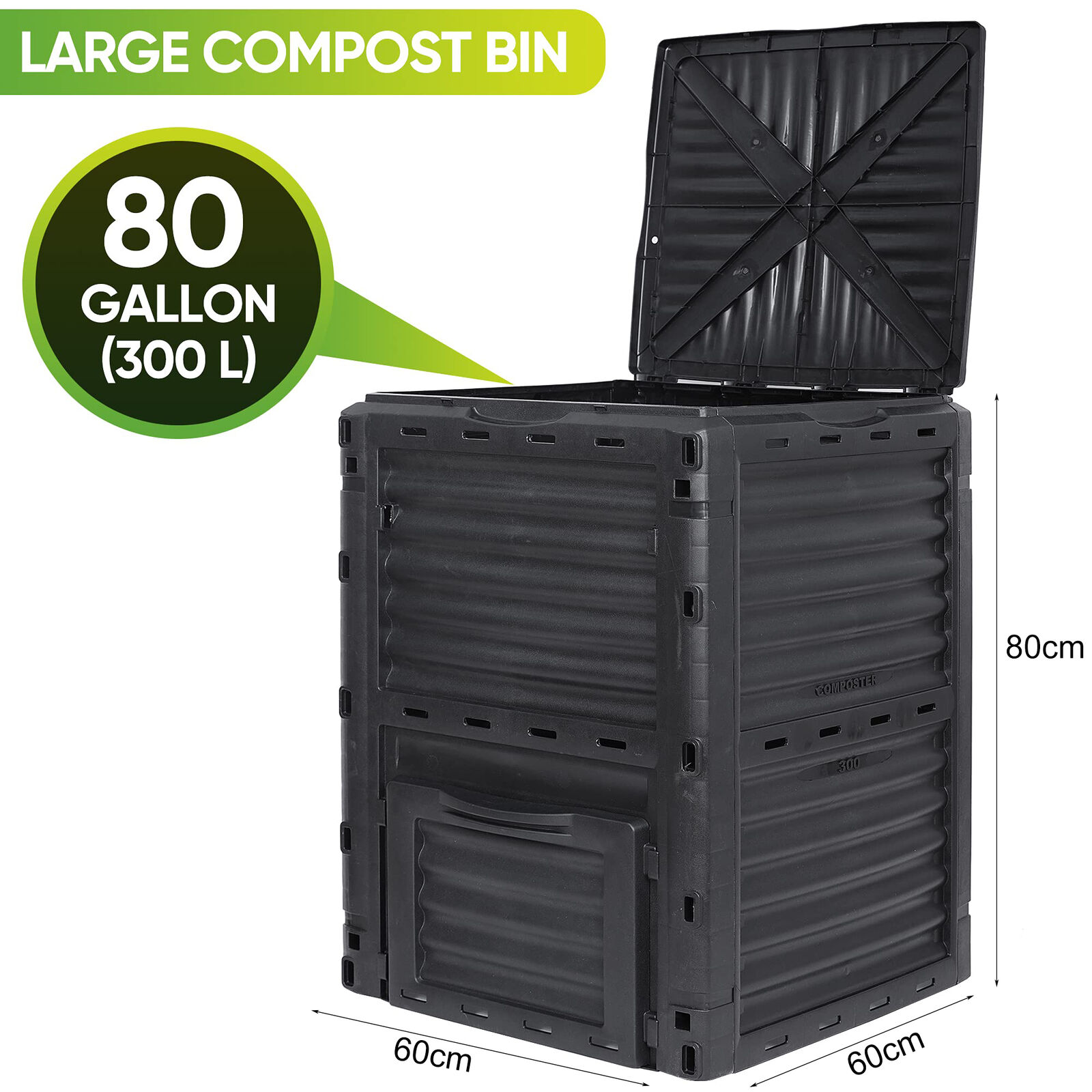300L Large Garden Outdoor Compost Bin Composter BPA Free Compost Barrel Price