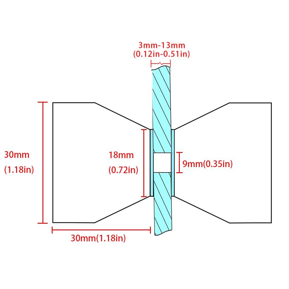Shower Glass Door Knob Bathroom Round Back-to-Back Handle Pull 304 Brushed Nickel Price