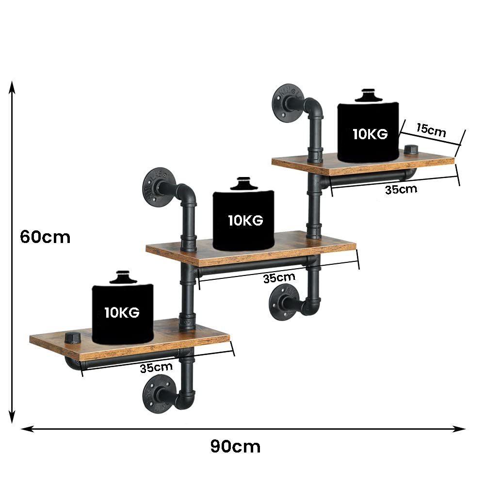 Industrial Pipe Shelving Pipe Shelves Wall Mounted Decor Floating Shelves Retro Rustic Shelf for Bar Kitchen Living Room Price