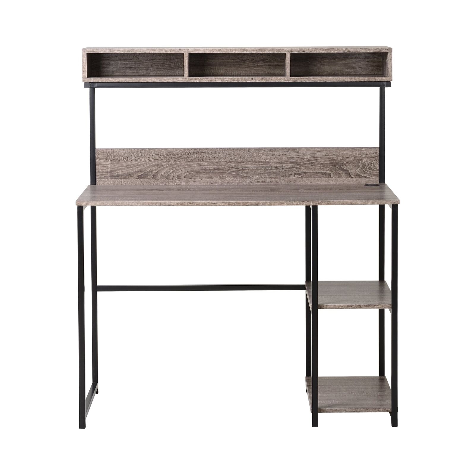 Computer Desk with Hutch in Greyish Brown Price