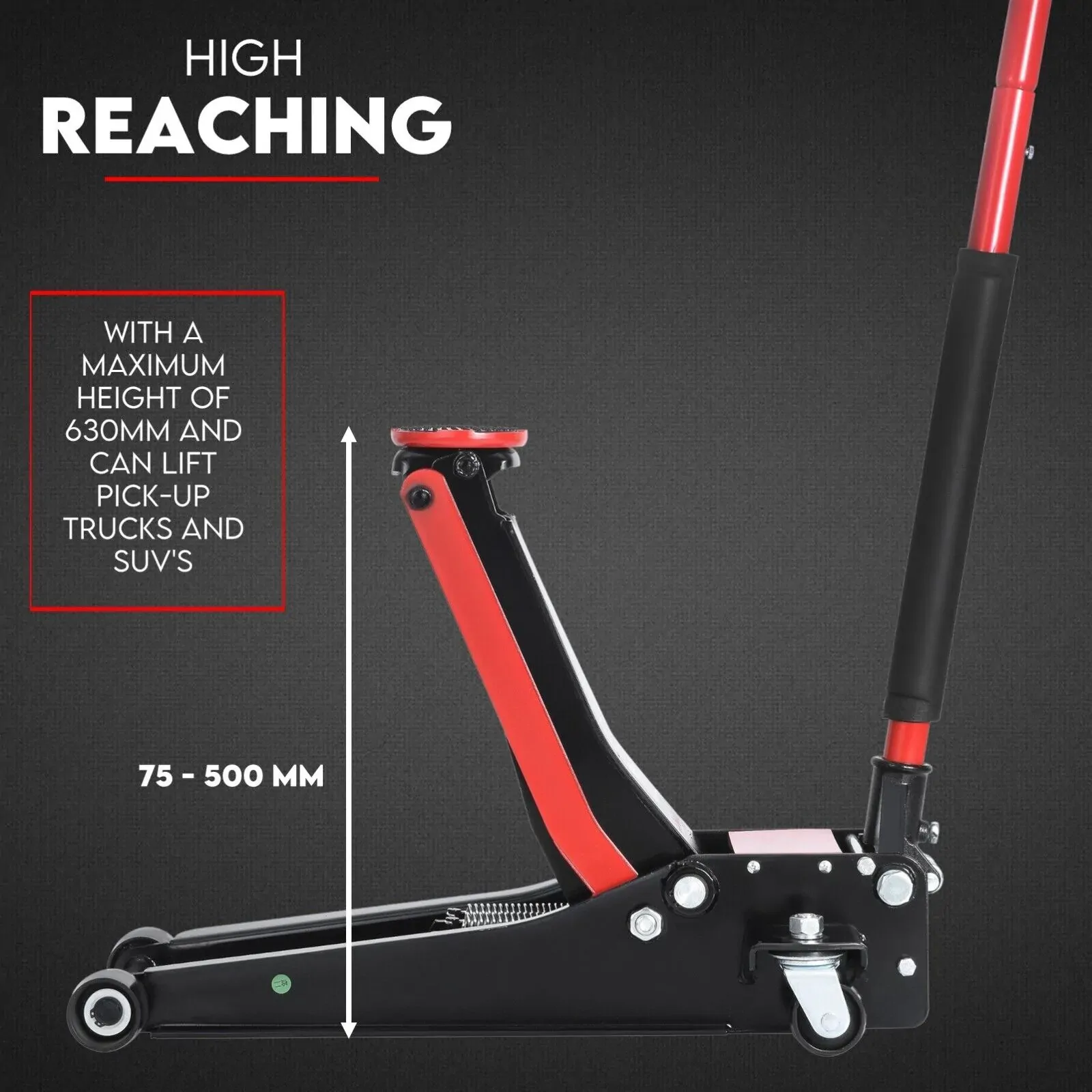 Hydraulic Floor Jack 3T Trolley Low Profile Car Track Quick Lifting 75-500mm Price