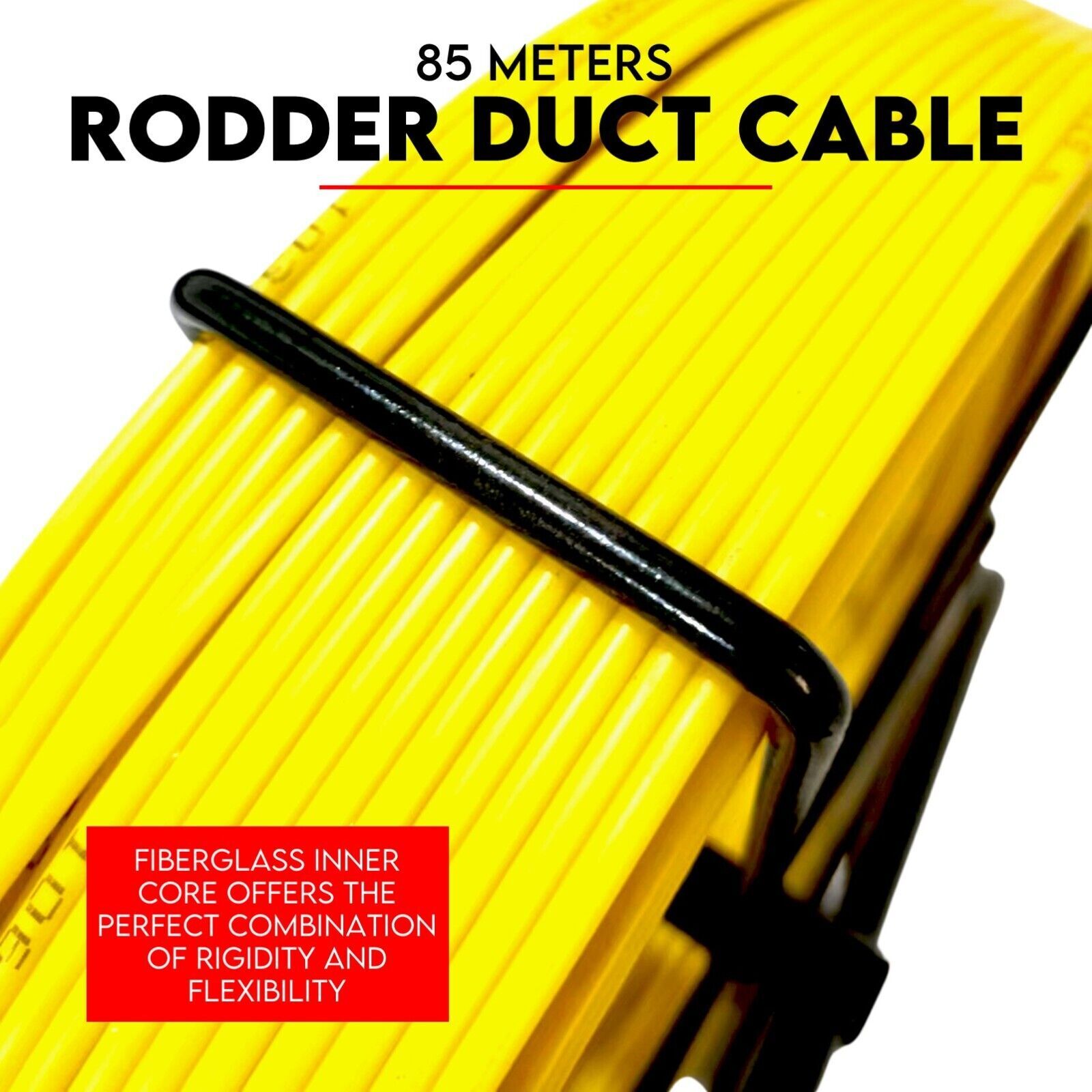 4.5mm X 85M Fiberglass Cable Snake Rodder Fish Tape Puller NBN Solid Steel Rod Price