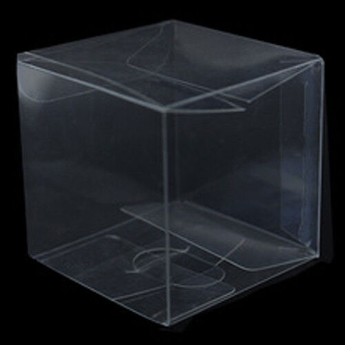 100 Pack of 8cm Square Cube - Product Showcase Clear Plastic Shop Display Storage Packaging Box Price