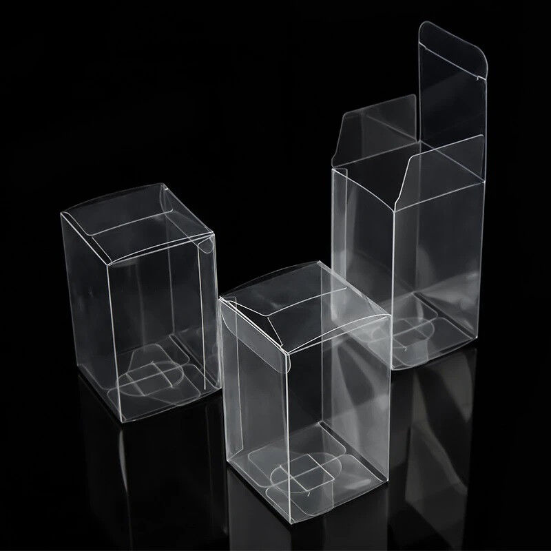 10 Pack of 5x8cm Clear PVC Plastic Folding Packaging Small rectangle/square Boxes for Wedding Jewelry Gift Party Favor Model Candy Chocolate Soap Box Price